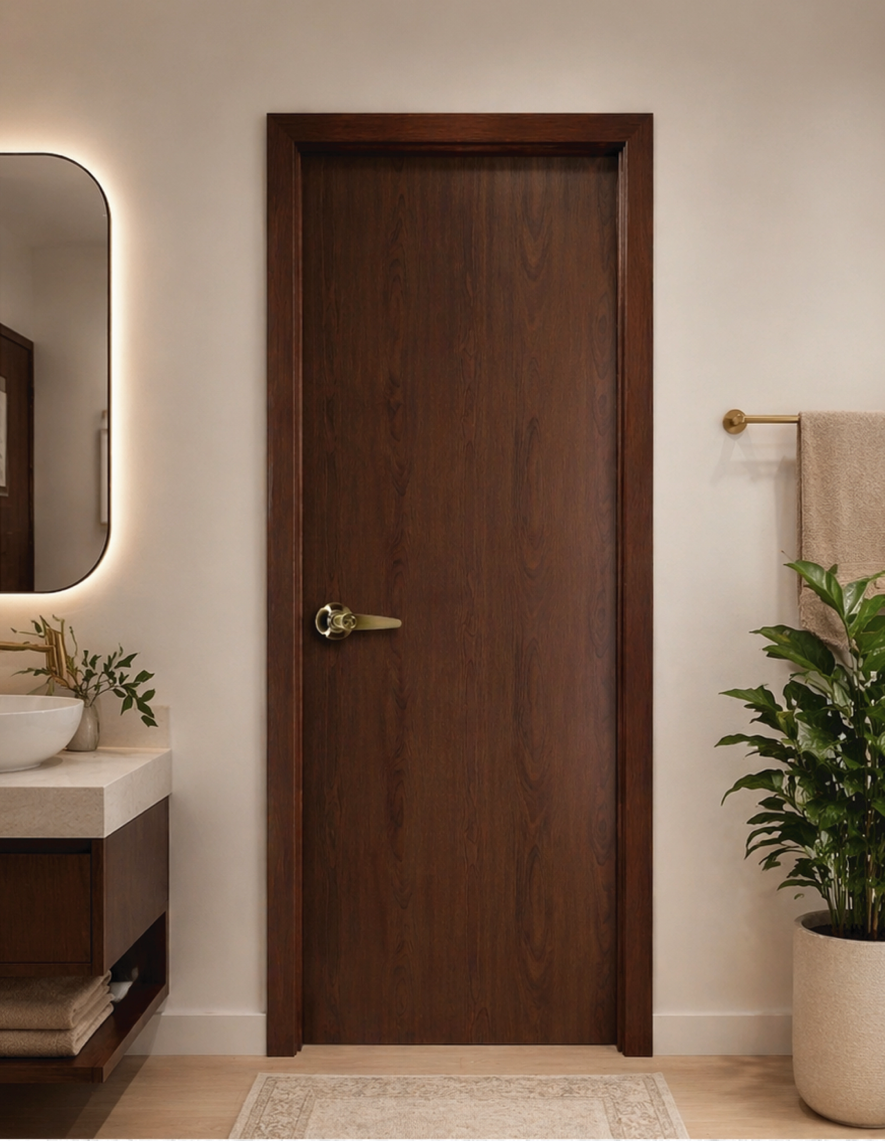 WPC WOODEN TEXTURE DOOR FRAME WITH SHUTTER JPL-WPC-1012