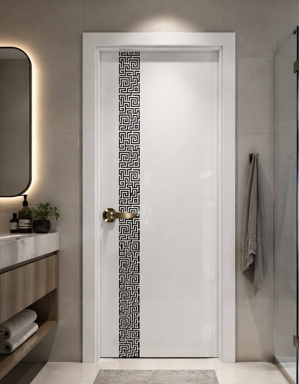 WPC LACQUER PAINT DOOR FRAME WITH SHUTTER- JPL-WPC-1003/C - Image 2