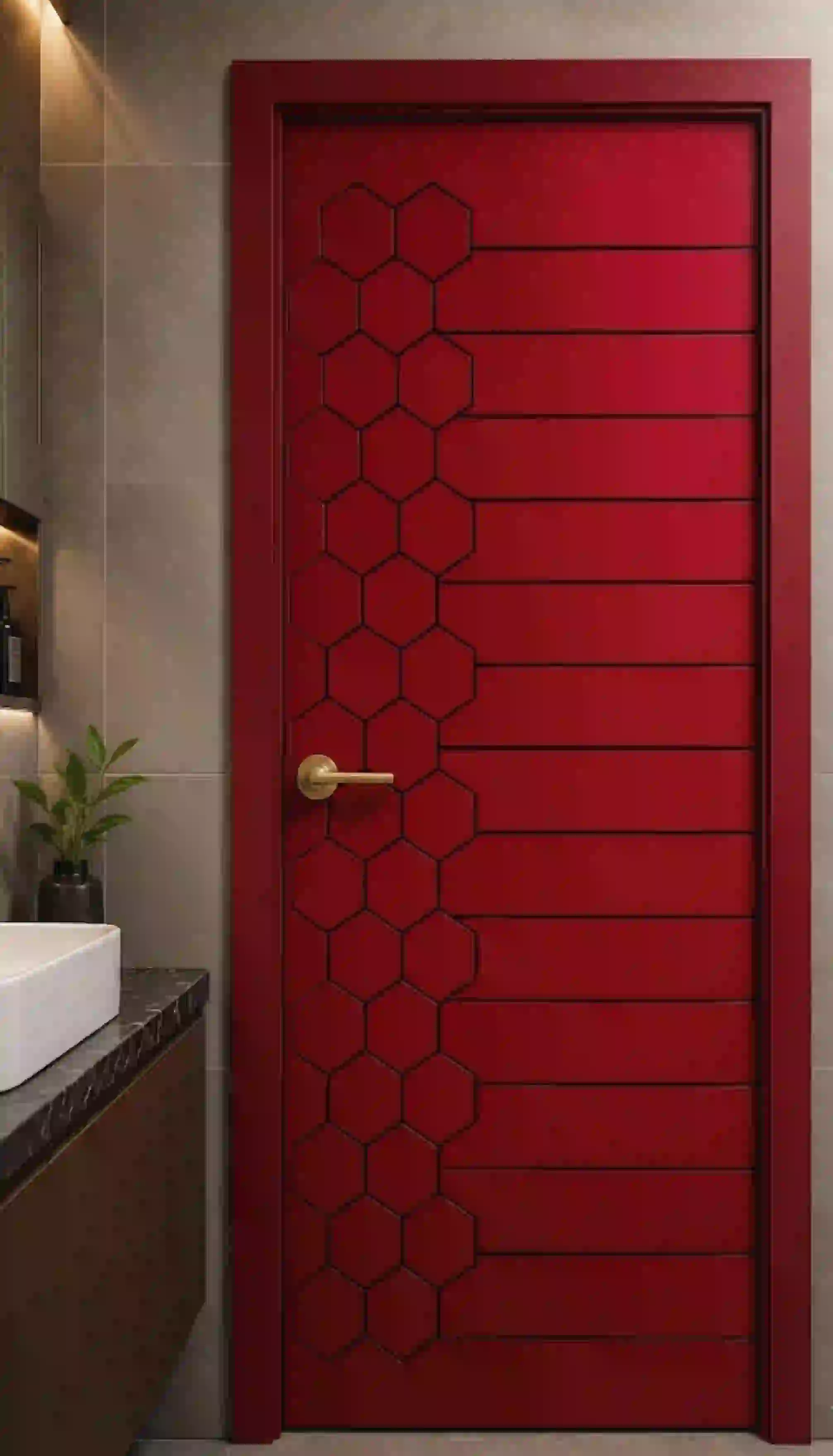 WPC Lacquer Paint Door Frame with Shutter | JPL-WPC-1076
