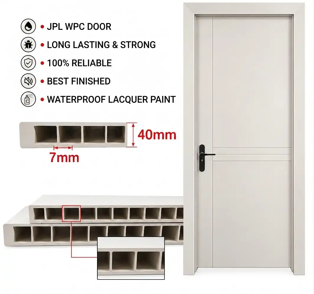 WPC Lacquer Paint Door Frame with Shutter | JPL-WPC-1080